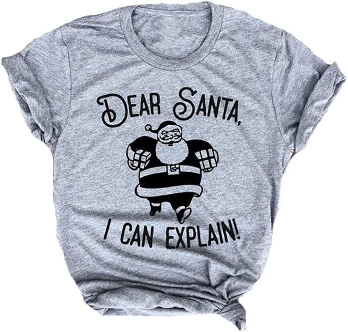 Women Dear Santa I Can Explain Cute Christmas T-Shirt