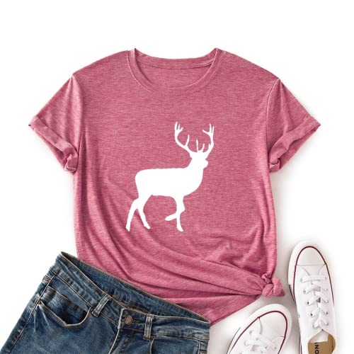 Women Deer Christmas Shirt Christmas Reindeer T-Shirt