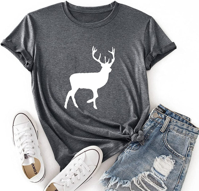 Women Deer Christmas Shirt Christmas Reindeer T-Shirt