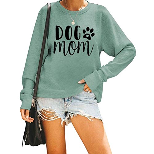 Women Dog Mom Sweatshirts Long Sleeve Shirt Blouse