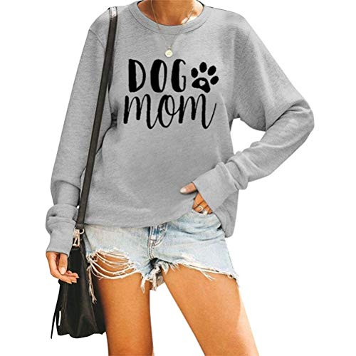 Women Dog Mom Sweatshirts Long Sleeve Shirt Blouse