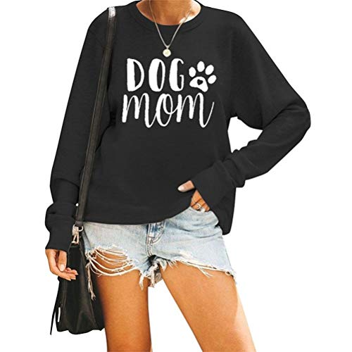 Women Dog Mom Sweatshirts Long Sleeve Shirt Blouse