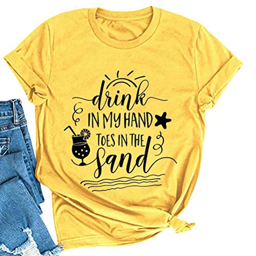 Women Drink in My Hand Toes in The Sand T-Shirt