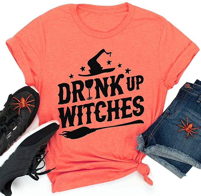 Women Drink Up Witches T-Shirt Halloween Shirt