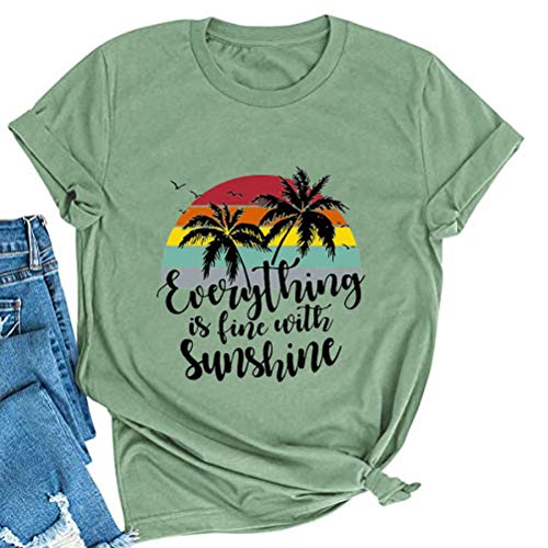 Women Everythins is Fine with Sunshine T-Shirt Sunshine Shirt