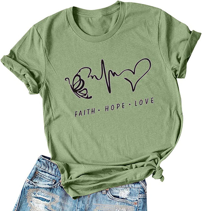 Women Faith Hope Love T-Shirt Christian T-Shirt