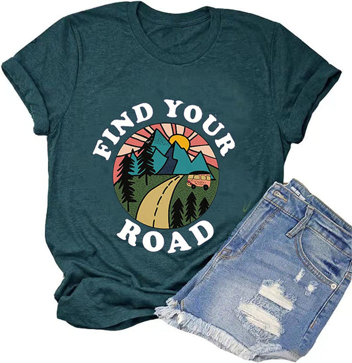 Women Find Your Road T-Shirt Women Graphic Shirt