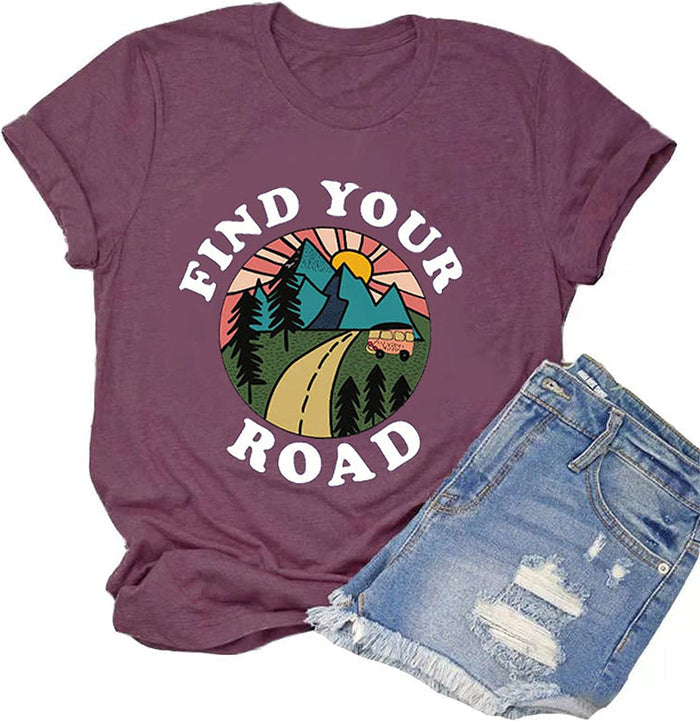 Women Find Your Road T-Shirt Women Graphic Shirt