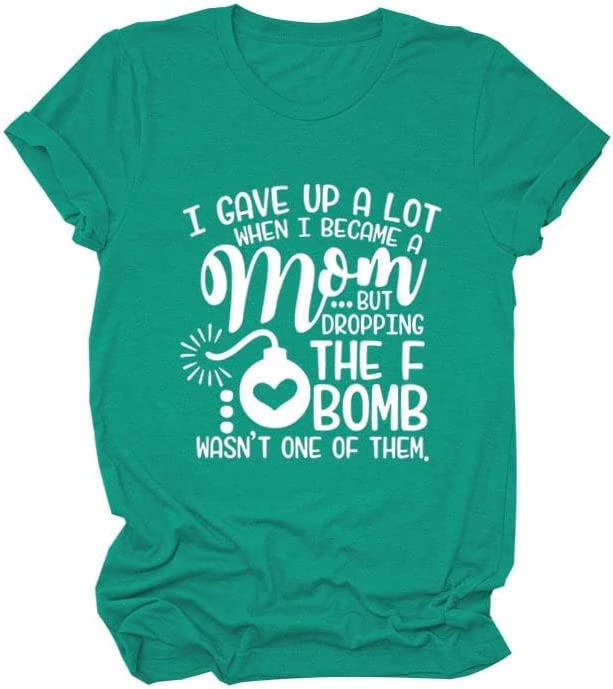 Women Funny New Mom Shirt F-Bomb Mom Tees