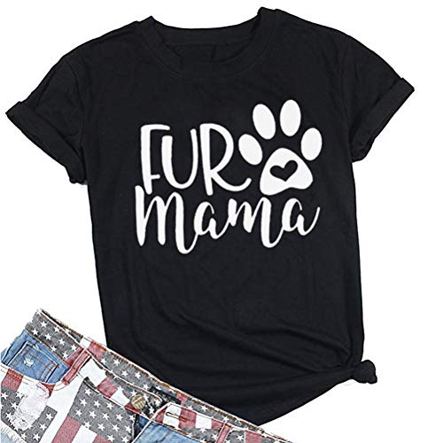Women Fur Mama T-Shirt Dog Mama Shirt