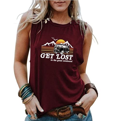 Women Get Lost in The Great Outdoors T-Shirt Camping Graphic Shirt