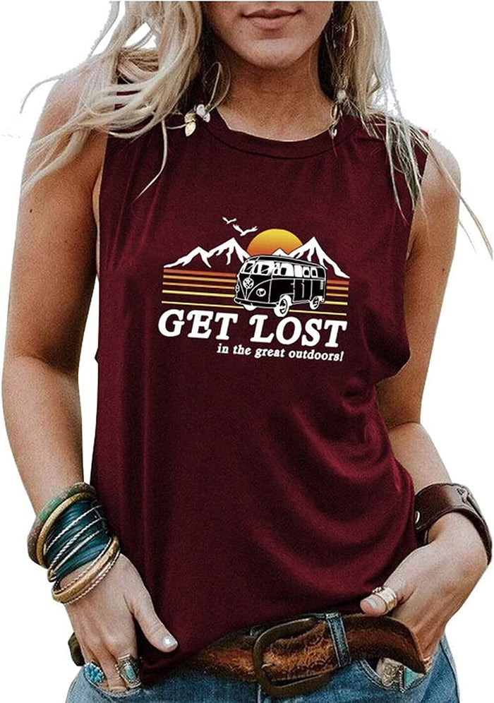 Women Get Lost in The Great Outdoors T-Shirt Camping Graphic Shirt