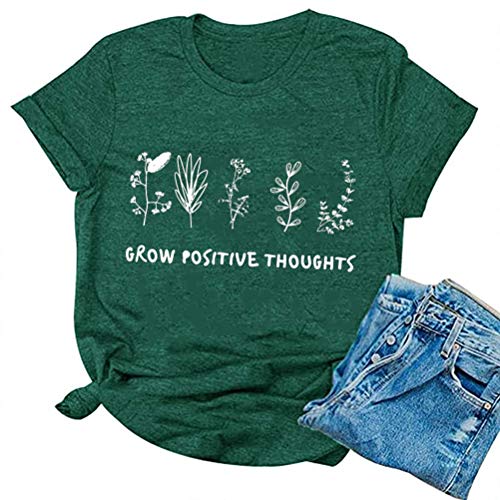 Women Grow Positive Thoughts T-Shirt Graphic Shirt
