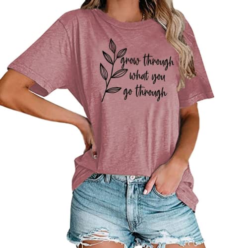 Women Grow Through What You Go Through Shirt Plant Lady T-Shirt