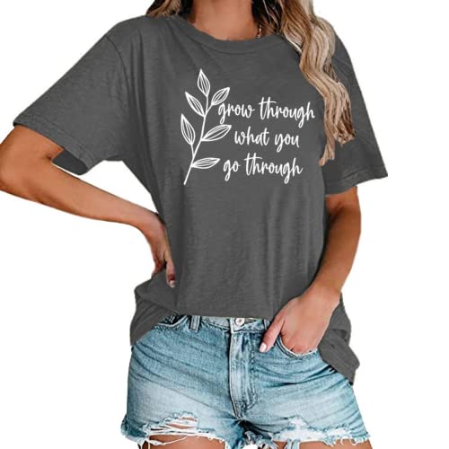Women Grow Through What You Go Through Shirt Plant Lady T-Shirt