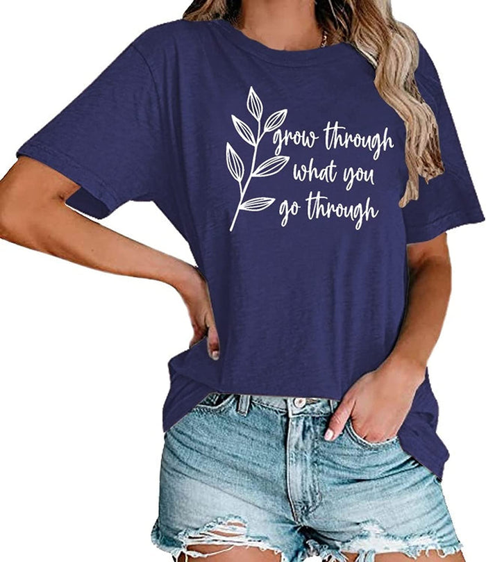 Women Grow Through What You Go Through Shirt Plant Lady T-Shirt