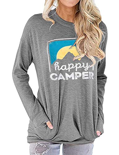 Women Happy Camper Blouse with Pockets