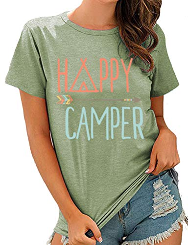 Women Happy Camper T-Shirt Camping Shirt