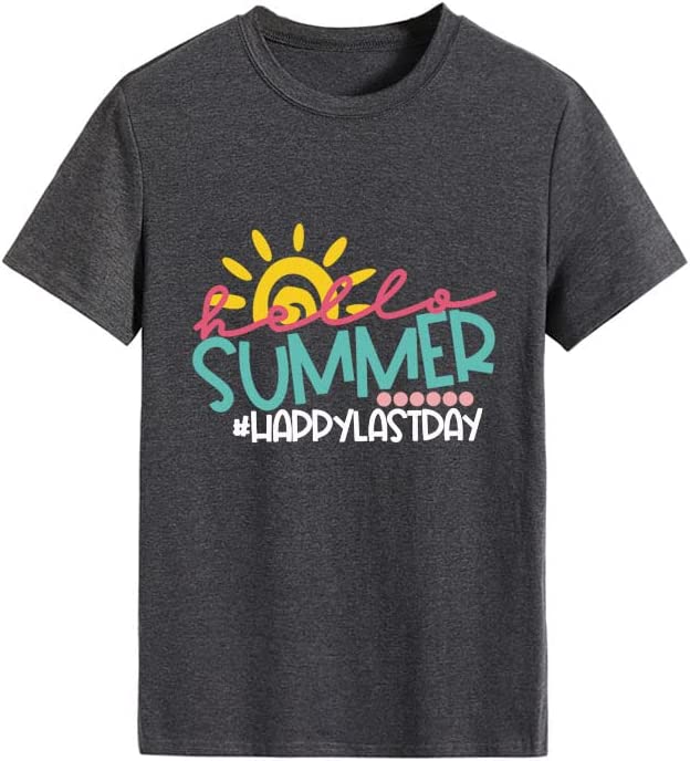 Women Hello Summer Happy Last Day of School Tees Shirt