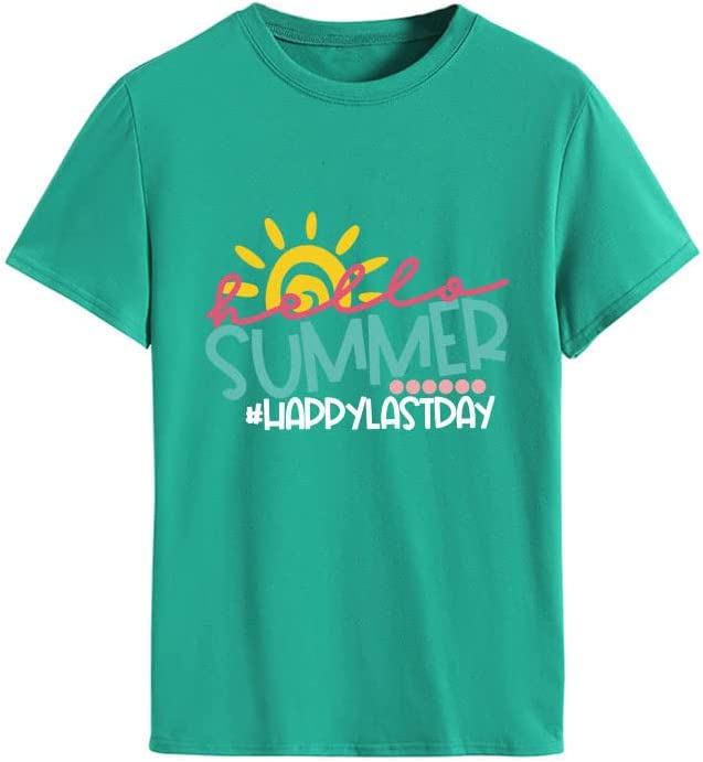 Women Hello Summer Happy Last Day of School Tees Shirt