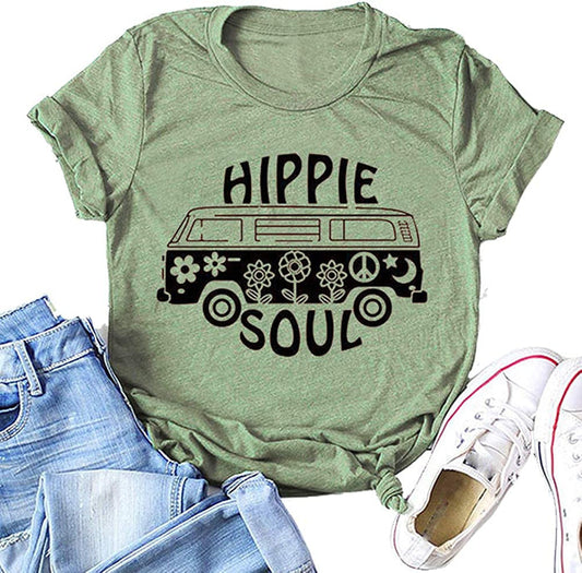 Women Hippie Soul T-Shirt Graphic T-Shirt