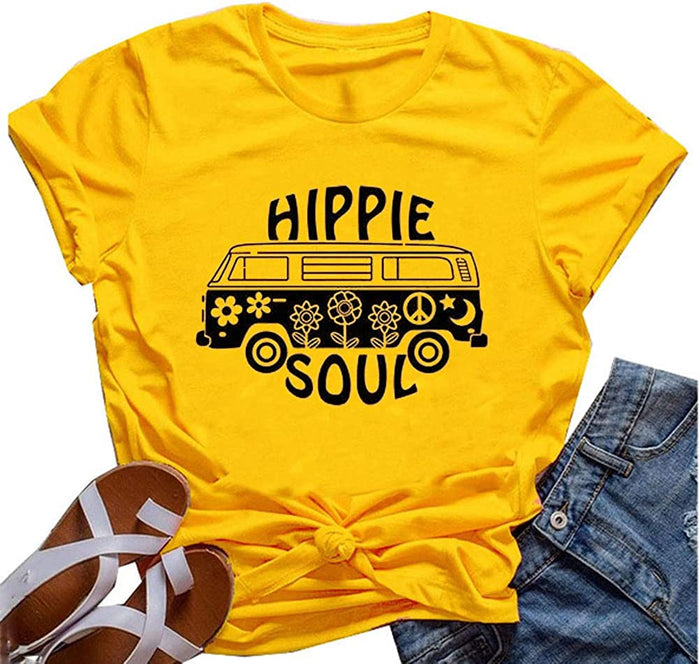 Women Hippie Soul T-Shirt Graphic T-Shirt