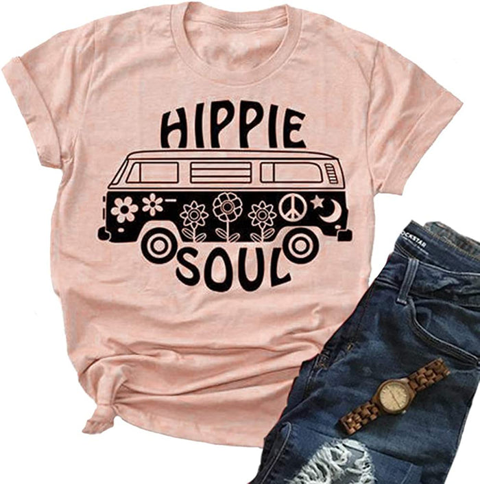Women Hippie Soul T-Shirt Graphic T-Shirt