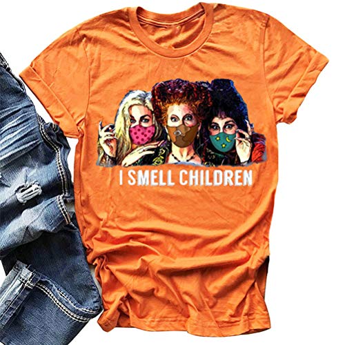 Women Hocus Pocus T-Shirt I Smell Children Shirt Funny Halloween Shirt
