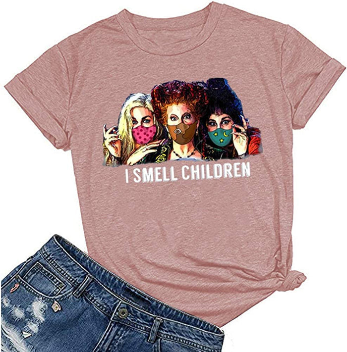 Women Hocus Pocus T-Shirt I Smell Children Shirt Funny Halloween Shirt