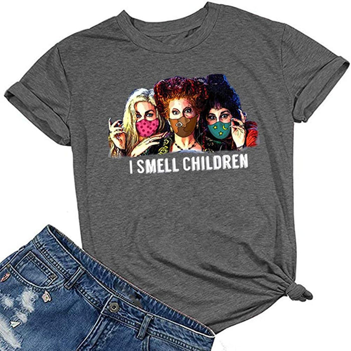Women Hocus Pocus T-Shirt I Smell Children Shirt Funny Halloween Shirt