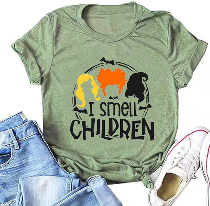 Women Hocus Pocus T-Shirt I Smell Children Shirt