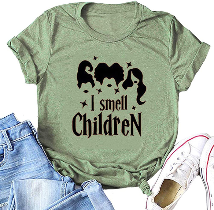 Women Hocus Pocus T-Shirt I Smell Children Shirt