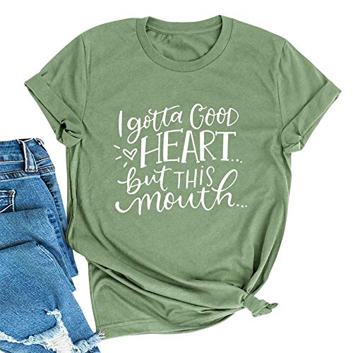 Women I Gotta Good Heart But This Mouth Graphic T-Shirt