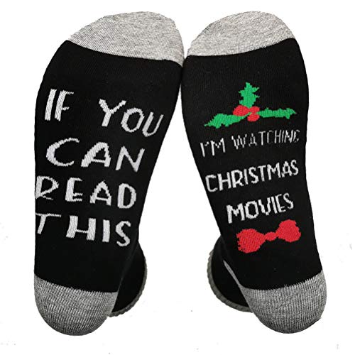 Women If You Can Read This I'm Watching Christmas Movies Funny Socks