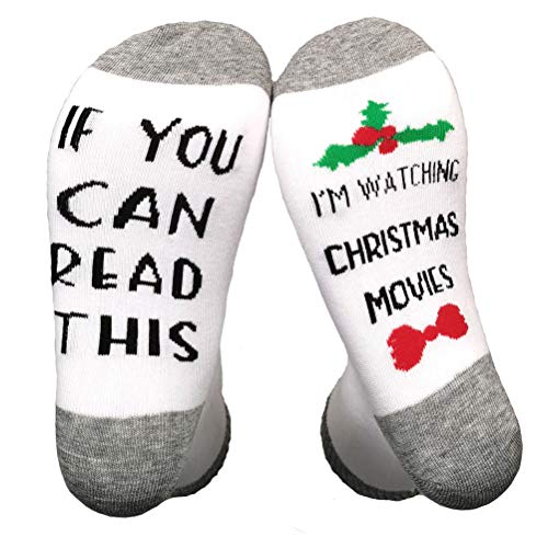 Women If You Can Read This I'm Watching Christmas Movies Funny Socks
