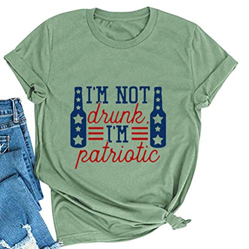 Women I'm Not Drunk I'm Patriotic T-Shirt 4th of July Shirt