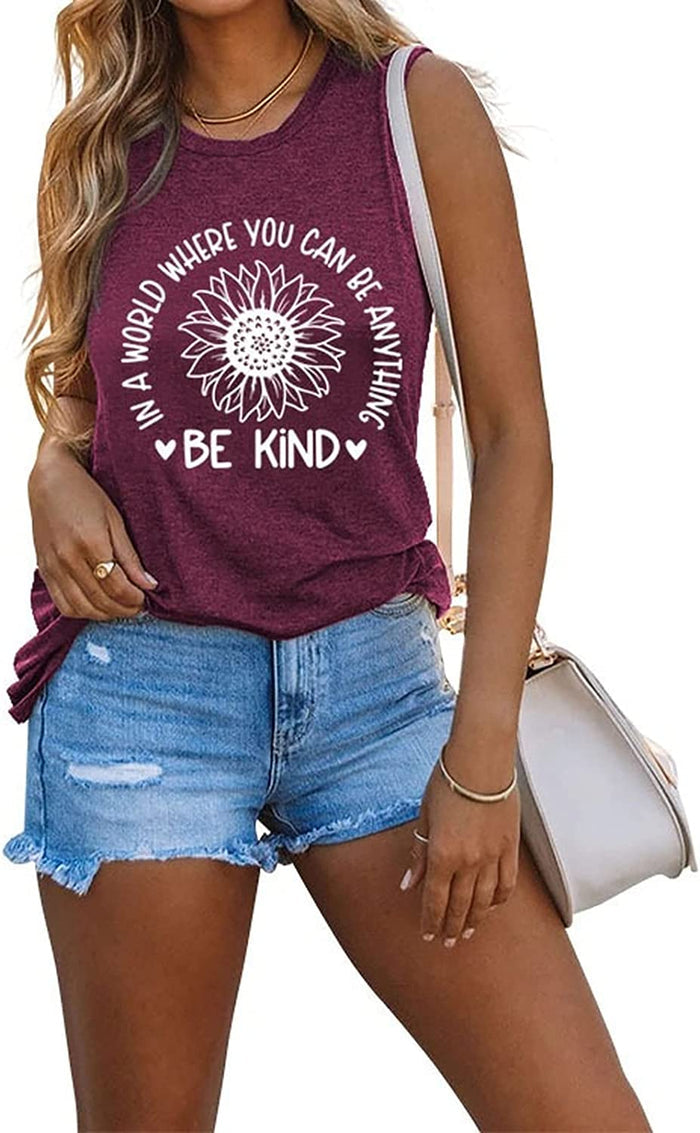 Women in A World Where You Can BE Anything Be Kind Tank Tops