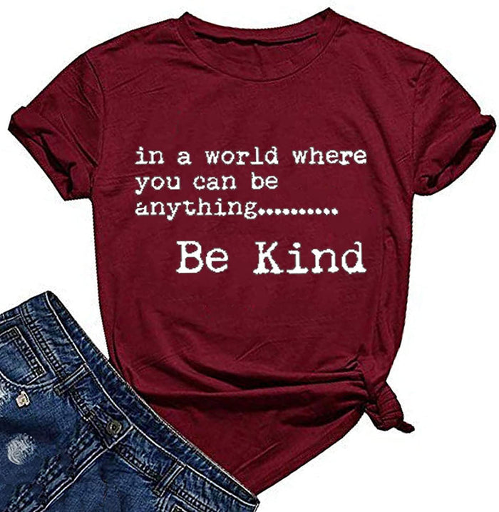 Women in A World Where You Can Be Anything Sweatshirt Be Kind Sweater Women's Long Sleeve Tops