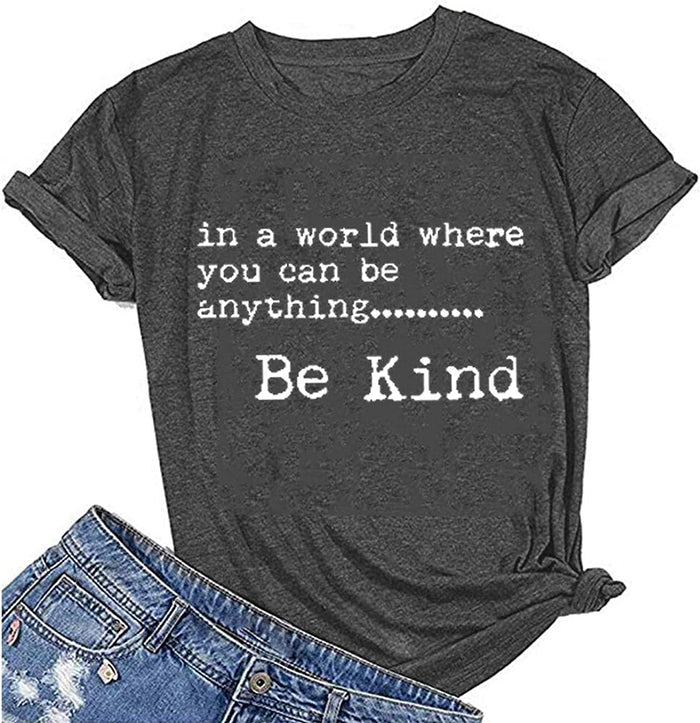 Women in A World Where You Can Be Anything Sweatshirt Be Kind Sweater Women's Long Sleeve Tops