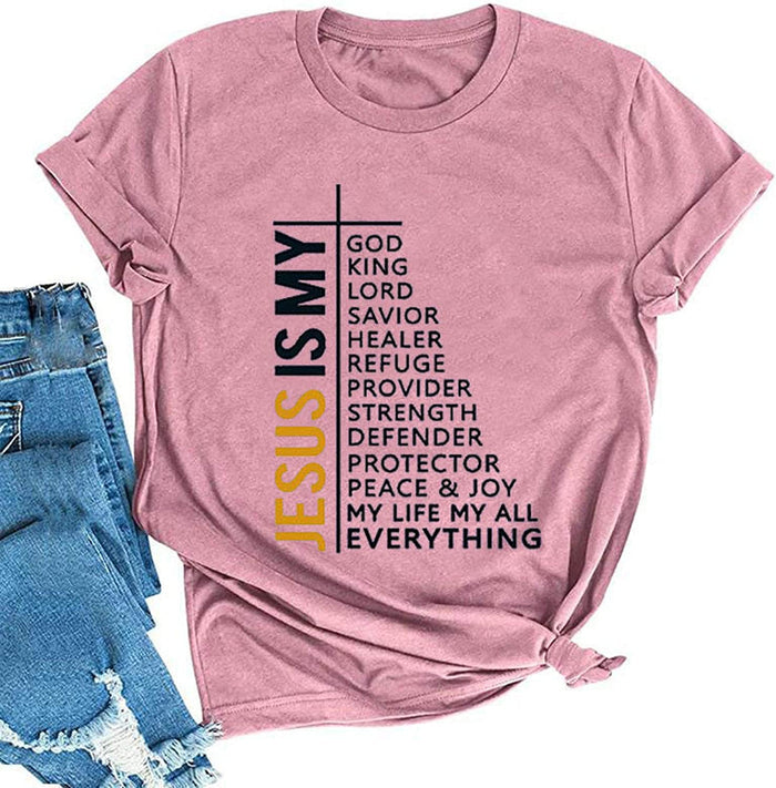Women Jesus is My God My King My Lord T-Shirt Christian Church Shirt
