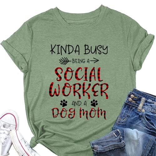 Women Kinda Busy Being A Dog Mom Graphic T Shirt