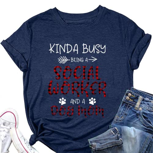 Women Kinda Busy Being A Dog Mom Graphic T Shirt