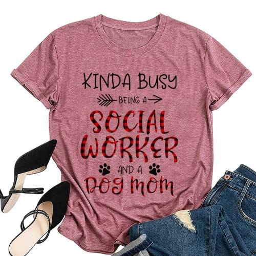 Women Kinda Busy Being A Dog Mom Graphic T Shirt