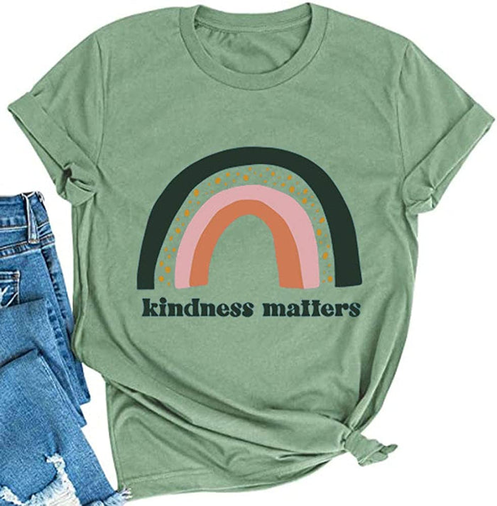 Women Kindness Matters T-Shirt Rainbow Shirt