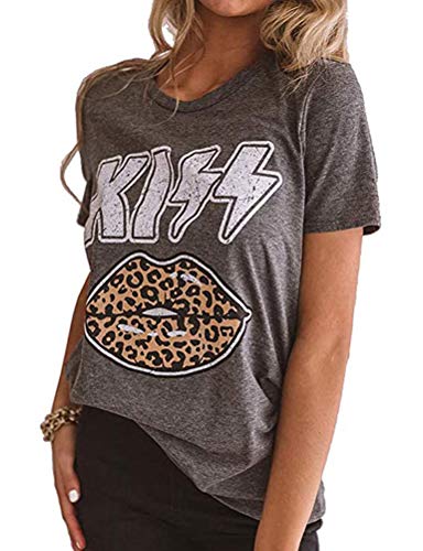 Women Kiss Leopard Lips T-Shirt