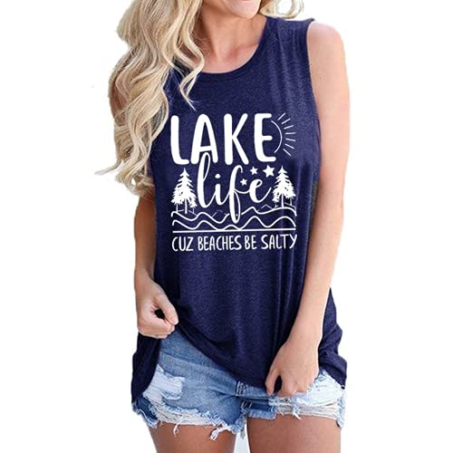 Women Lake Life Cuz Beaches Be Salty Funny Shirt Lake Life Graphic Shirt