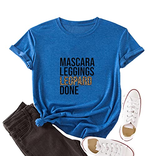 Women Leopard Print Shirt Leggings Leopard Done Pullover Tees