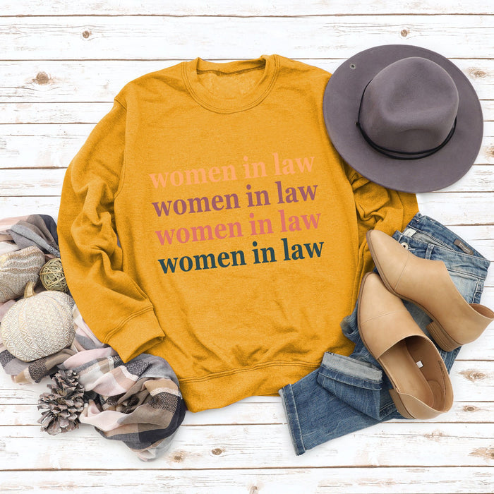 Women Letters Fashion Round Neck Women's Tops Long Sleeve Loose Sweatshirt
