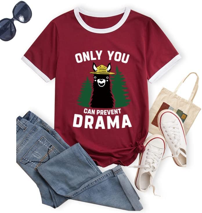 Women Llama Only You Can Prevent Drama T Shirt