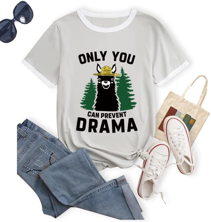 Women Llama Only You Can Prevent Drama T Shirt